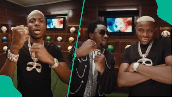 Super Eagles star Victor Osimhen makes cameo appearance in NasBoi's music video