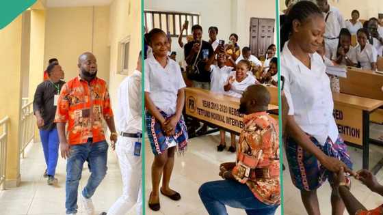 Moment ABSU lecturer proposed to student in class on Valentine's Day, video goes viral