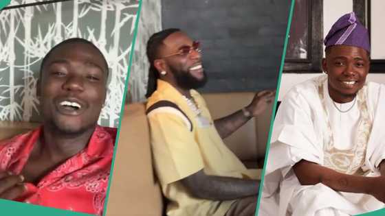 Shank Comics meets Burna Boy for the 1st time maintains awkward distance from him, peeps react to video