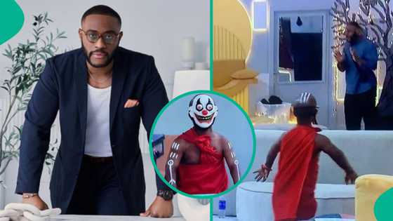 Panic as masked figure storms BBNaija house, Kola's dramatic response goes viral: "Na Ajebo"