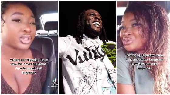 "Retrace your steps": Lady 'knocks' mum in video for not teaching her Yoruba as she can't understand Burna Boy