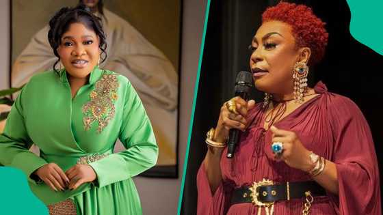 Toyin Abraham meets Burna Boy's mother as ‘Oversabi Aunty’ gets grand reception in Germany