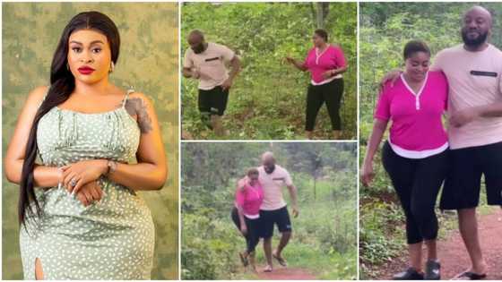"Mind your business": Sarah Martins knocks critics as she shares loved-up clip with Yul Edochie on Judy's set
