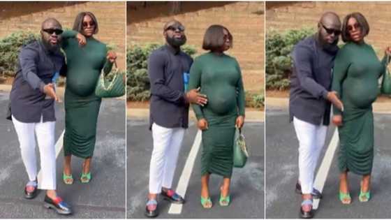 "Na generator dey your Belle?" Lasisi Elenu wonders about cravings, dances with heavily pregnant wife in video