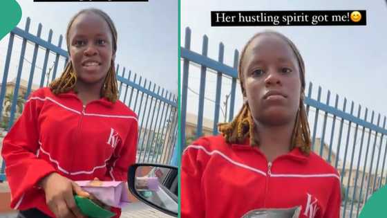 Eloquent young lady selling snacks in traffic gets N20,000 gift from impressed customer