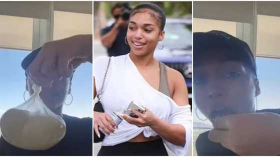 "She don dey date naija man": Reactions as Lori Harvey eats Fufu & Egusi, tops it with palm wine, video trends