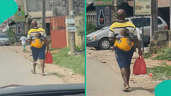 Nigerian dad seen backing his child in Anambra state, mixed reactions trail video