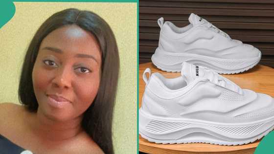 Nigerian Lady Living in UK Receives Shoes Wrongly Delivered to Her House, Starts Wearing it