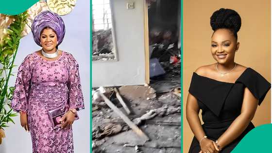 Netizens flood Kazim Adeoti's 1st wife's comment section after Mercy Aigbe's house got burnt