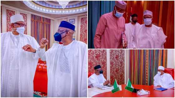 BREAKING: President Buhari meets Pastor Tunde Bakare in Aso Villa