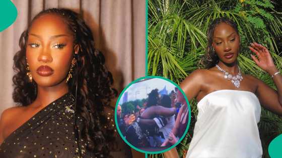 Moment Tems’ bodyguard stopped male fan from hugging her after she embraced him: “Wetin man do man”