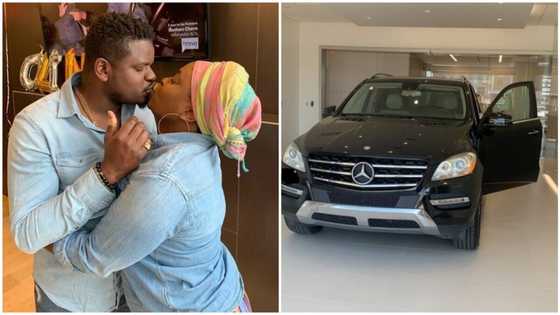New dad buys his wife a multi-million naira Mercedes ride as 'push gift' (video)
