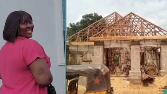 Nigerian lady makes her parents proud, gifts them new 7-bedroom house for Christmas