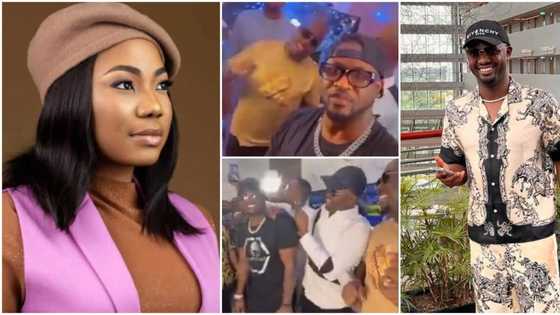 Mercy Chinwo leads worship songs at Jowizaza's birthday, Obi Cubana, Peter Okoye, others sing along
