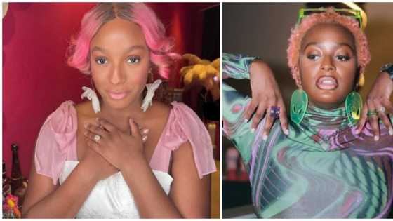 "It's weird I know," DJ Cuppy says as she sports black hair in photo