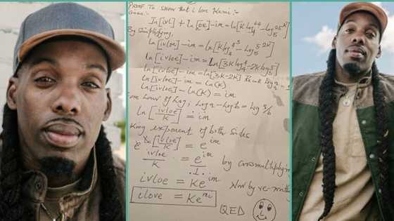 Brilliant Nigerian man uses long mathematical formula to prove love for his girlfriend, photo trends