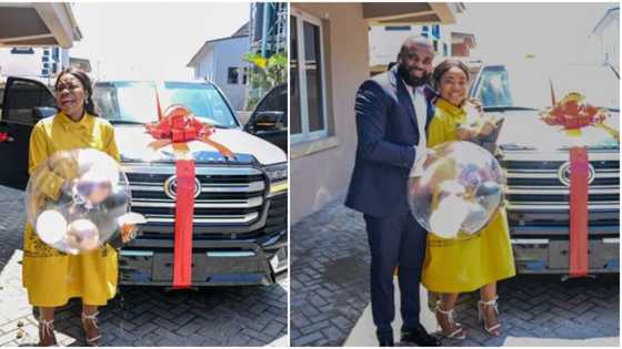 Mercy Chinwo breaks down in tears of joy as hubby surprises her with new luxury car for 31st birthday