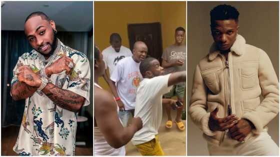 TASUED students 'fight' over who is better between Davido and Wizkid, video stirs reactions