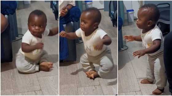 "Pandemic baby": Energetic little boy leaps to his feet, stands firmly for the first time in video