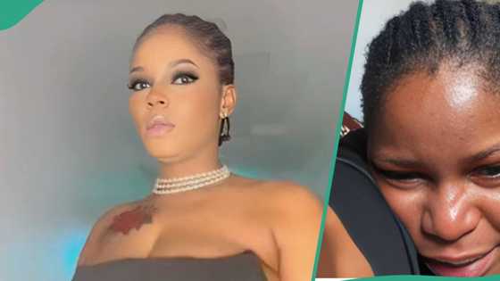 Nigerian lady in distance relationship tears up as she engages in video call with lover