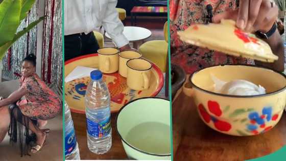 Lagos food seller designs restaurant to look like one from the 1990s, uses beautiful enamel set