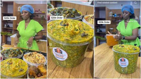 US-based woman orders N350k okra soup, bowls of vegetable, Edikangikong from Nigeria, amazes many