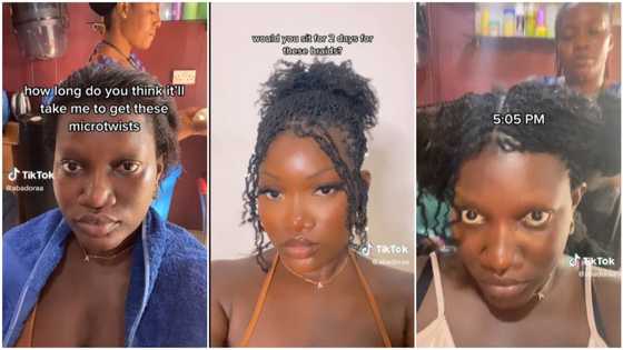 "The result is worth it": Beautiful lady uses 2 days to make tiny braids, her video causes stir online