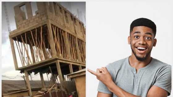 "Very Tiny Pillars": Pictures of 2-storey building under construction in Yaba stir reactions