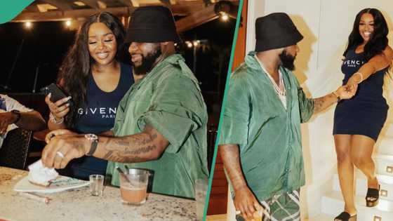 Davido hosts birthday dinner for wife Chioma, sings 4 her, fans gush: "At least he doesn't beat her"