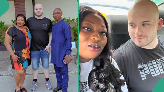 Lady takes white lover she met on Bigo Live to meet her father, shares his touching reaction