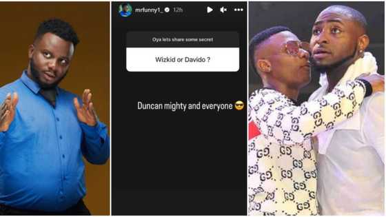 "Wizkid Or Davido": Sabinus stirs emotions online as he picks favourite Nigerian singer, post trends