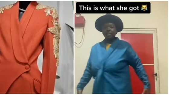 What I ordered: Lady pays for stylish suit for project defence, ends up with 'coat'
