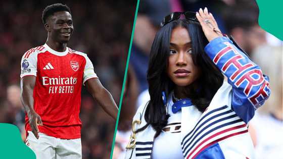 Arsenal star Bukayo Saka proposes to Nigerian girlfriend Tolami Benson, fans react
