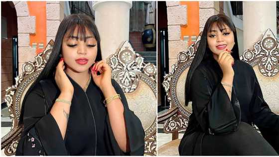 "Are you from China?" Regina Daniels storms the internet in her wifey element with gorgeous black gown