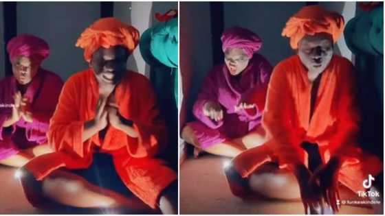 "Our deputy governor": Funke Akindele hops on powder challenge looking like a witch with Tobi Makinde