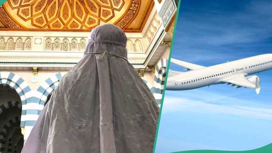 Nigerians arrive at airport in matching clothes for hajj pilgrimage to Saudi Arabia