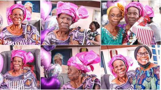 Cute video shows moment granny is surprised on her 90th birthday, gets emotional as she's celebrated