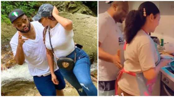 Marriages dey come with camera man? Nigerians react to Rosy Meurer's kitchen clip with Olakunle Churchill