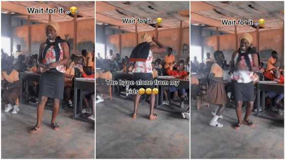 Female teacher dances in front of students to make class fun, kids hype her in amazing video