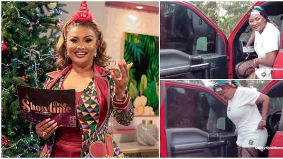 "Fashion disaster": Fans bash Nana Ama McBrown for rocking mesh leggings with shorts in her hometown