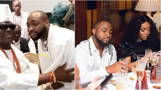 "I wish Ooni will say he wants to marry Chioma, I wan watch drama": Reactions as Davido & fiancee meet monarch