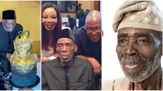 Olu Jacobs at 80: Video shows moment actor arrived at his birthday party, cuts his cake amid standing ovation