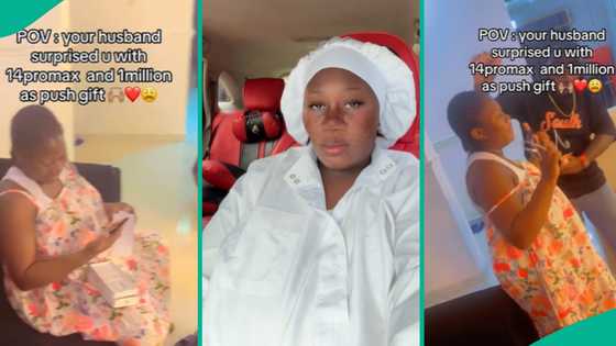 Nigerian man gives wife iPhone 14 Pro Max and N1m as push gift, cute video trends