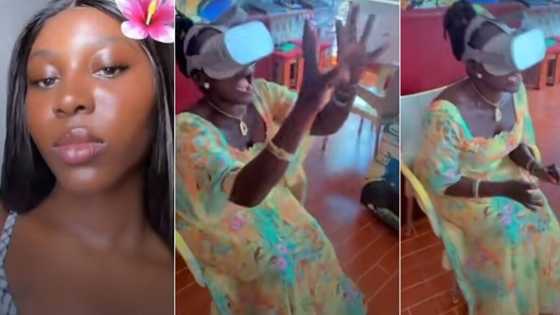 "She is fighting demons": Lady takes African mother to play 3D virtual reality game, video causes buzz