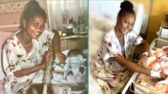 "She saved the dress for me": New mum recreates photo her mother took 23 years ago, people react