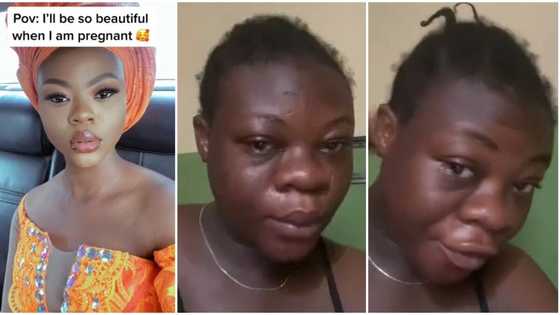 "God abeg": Pretty lady changes completely and becomes unrecognisable during pregnancy, video goes viral