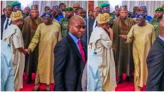 Photos emerge as Buhari, others meet President Tinubu behind closed doors in Abuja
