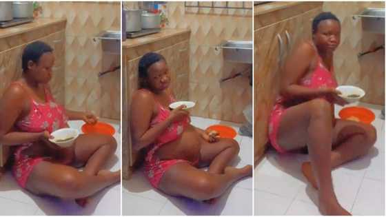 "I woke up to urinate but baby wants food": Pregnant woman makes Eba by 2am, eats it in viral TikTok video