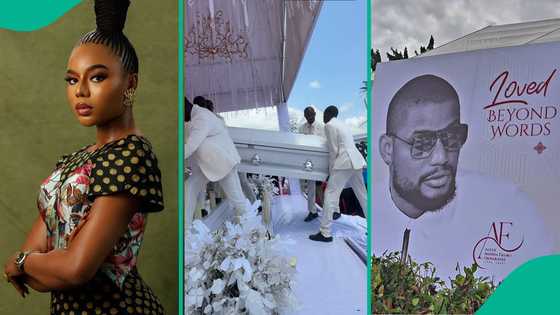 Cautious Nancy Isime at Alexx Ekubo's funeral trends after report of stolen phones at Lagos event