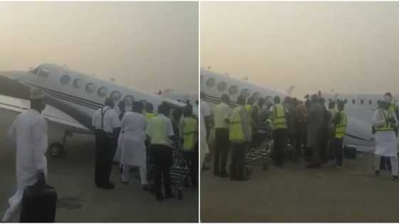 Video shows Nigerian aircraft that was allegedly overloaded with cash after it collapsed backwards